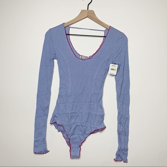 FREE PEOPLE The Nikita Bodysuit Blue Size M - Picture 4 of 14